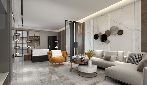 赛博小区136平现代风格装修VR全景图