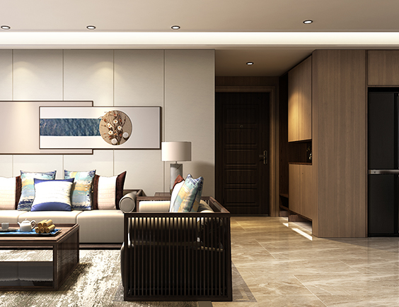 建业九栋280平新中式风格复式装修效果图