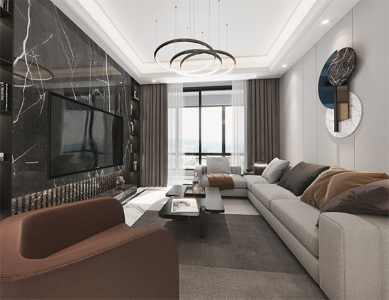 中海锦城158平轻奢风格三居室装修效果图