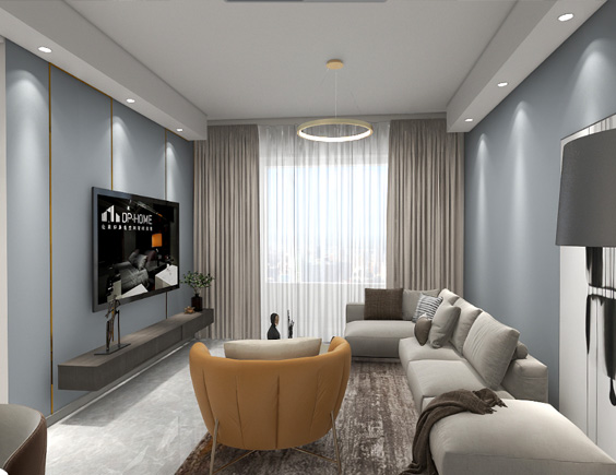 九洲城88平极简风格装修VR全景图