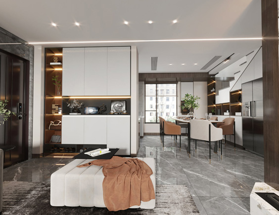 阳光花苑200平轻奢风格装修VR全景图