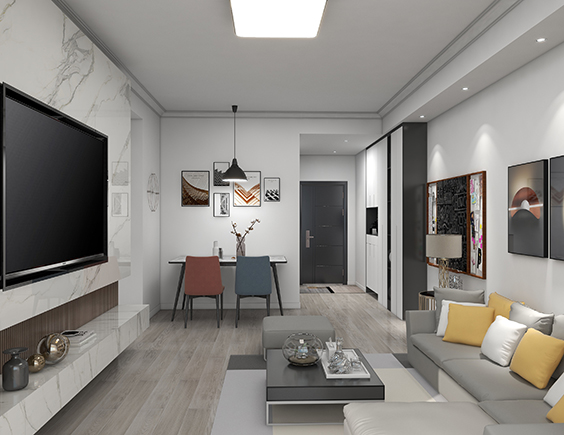 河风雅叙99平现代风格装修效果图