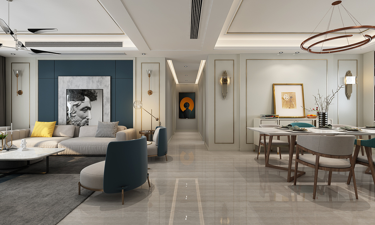 建业龙城180㎡轻奢风格案例欣赏